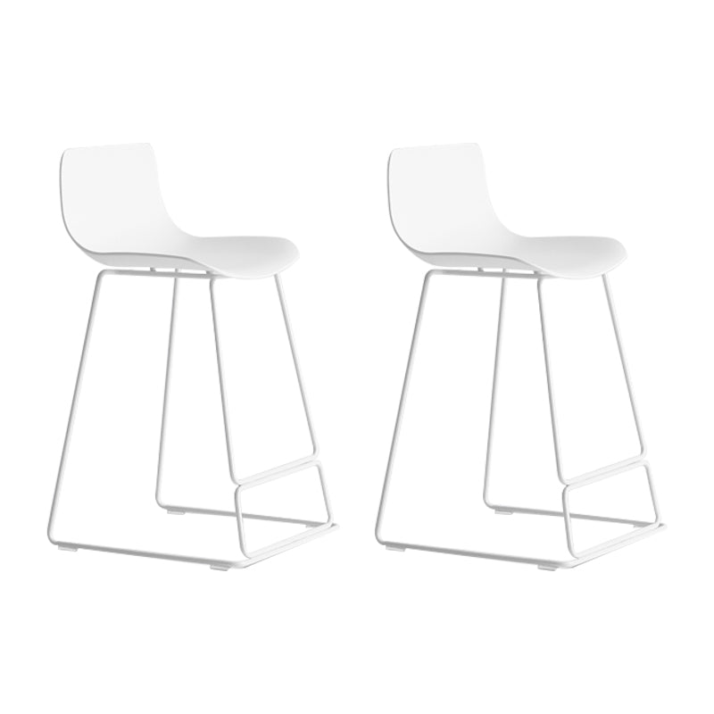 Modern Style Bar-stool Plastic Counter Bar Stool with Metal Legs for Kitchen White 2 Piece Set Counter Stool(26"H) Clearhalo 'Bar Furniture' 'Bar Stools' 'bar_stools' 'furn' 'furn_bar_stools' 'Furniture' 'furniture_bar_stools' 'Kitchen & Dining Furniture' 4790895