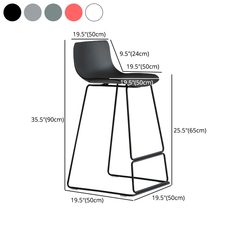 Modern Style Bar-stool Plastic Counter Bar Stool with Metal Legs for Kitchen Clearhalo 'Bar Furniture' 'Bar Stools' 'bar_stools' 'furn' 'furn_bar_stools' 'Furniture' 'furniture_bar_stools' 'Kitchen & Dining Furniture' 4790901