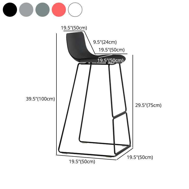 Modern Style Bar-stool Plastic Counter Bar Stool with Metal Legs for Kitchen Clearhalo 'Bar Furniture' 'Bar Stools' 'bar_stools' 'furn' 'furn_bar_stools' 'Furniture' 'furniture_bar_stools' 'Kitchen & Dining Furniture' 4790902
