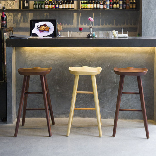 Contemporary Rectangle Bar and Counter Stool Wood Stool with 4 Legs Clearhalo 'Bar Furniture' 'Bar Stools' 'bar_stools' 'furn' 'furn_bar_stools' 'Furniture' 'furniture_bar_stools' 'Kitchen & Dining Furniture' 4790903