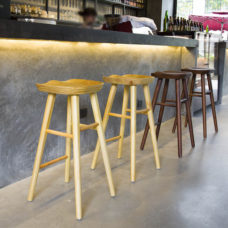 Contemporary Rectangle Bar and Counter Stool Wood Stool with 4 Legs Clearhalo 'Bar Furniture' 'Bar Stools' 'bar_stools' 'furn' 'furn_bar_stools' 'Furniture' 'furniture_bar_stools' 'Kitchen & Dining Furniture' 4790906
