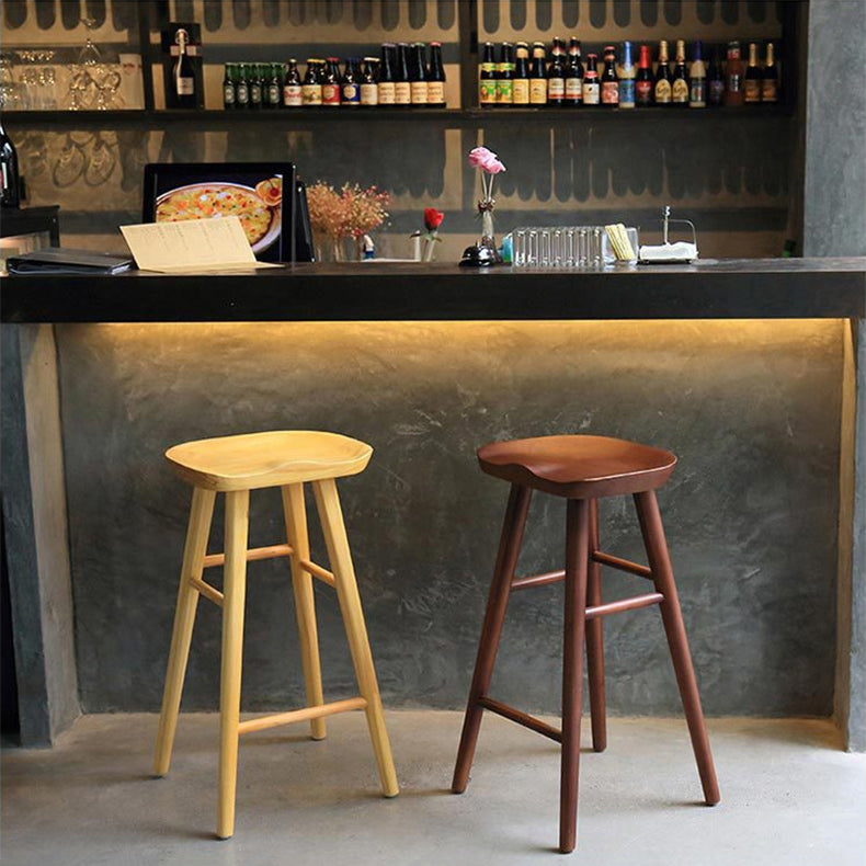 Contemporary Rectangle Bar and Counter Stool Wood Stool with 4 Legs Clearhalo 'Bar Furniture' 'Bar Stools' 'bar_stools' 'furn' 'furn_bar_stools' 'Furniture' 'furniture_bar_stools' 'Kitchen & Dining Furniture' 4790908