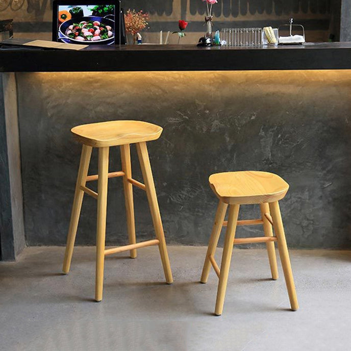 Contemporary Rectangle Bar and Counter Stool Wood Stool with 4 Legs Clearhalo 'Bar Furniture' 'Bar Stools' 'bar_stools' 'furn' 'furn_bar_stools' 'Furniture' 'furniture_bar_stools' 'Kitchen & Dining Furniture' 4790910