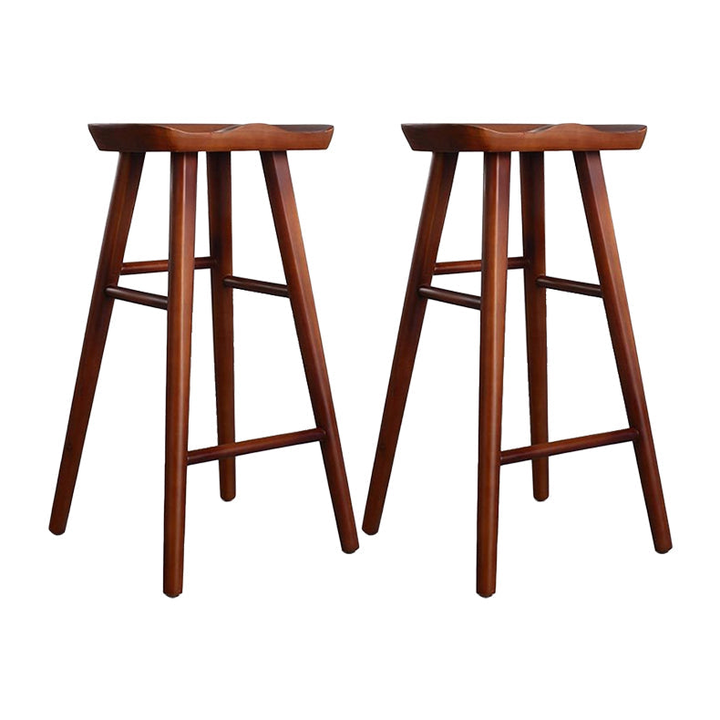 Contemporary Rectangle Bar and Counter Stool Wood Stool with 4 Legs Coffee 2 Piece Set Clearhalo 'Bar Furniture' 'Bar Stools' 'bar_stools' 'furn' 'furn_bar_stools' 'Furniture' 'furniture_bar_stools' 'Kitchen & Dining Furniture' 4790911