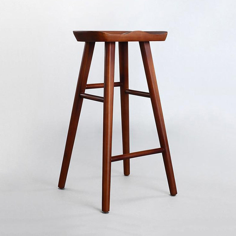 Contemporary Rectangle Bar and Counter Stool Wood Stool with 4 Legs Clearhalo 'Bar Furniture' 'Bar Stools' 'bar_stools' 'furn' 'furn_bar_stools' 'Furniture' 'furniture_bar_stools' 'Kitchen & Dining Furniture' 4790912