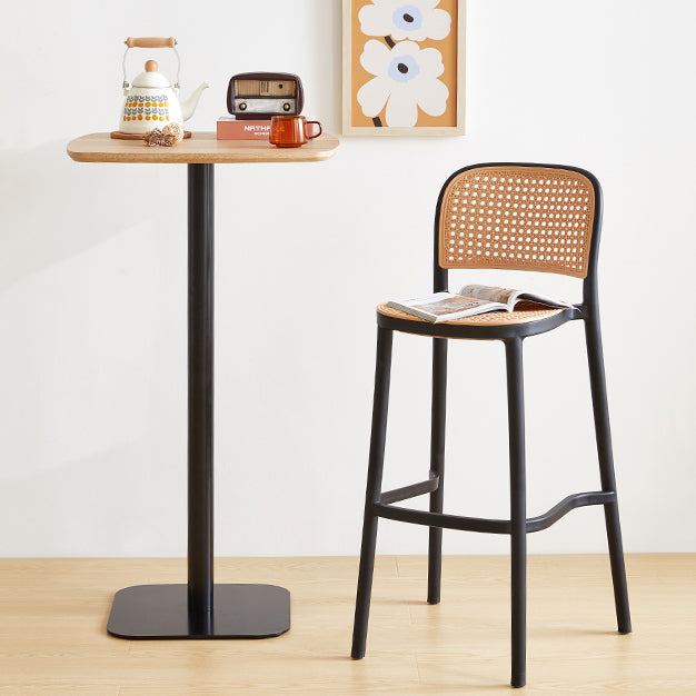 Contemporary Square Bar and Counter Stool Rattan Stool with 4 Legs Clearhalo 'Bar Furniture' 'Bar Stools' 'bar_stools' 'Furniture' 'furniture_bar_stools' 'Kitchen & Dining Furniture' 4790919