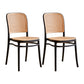 Contemporary Square Bar and Counter Stool Rattan Stool with 4 Legs Black Set of 2 Short Stool(18"H) Clearhalo 'Bar Furniture' 'Bar Stools' 'bar_stools' 'Furniture' 'furniture_bar_stools' 'Kitchen & Dining Furniture' 4790921