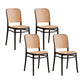Contemporary Square Bar and Counter Stool Rattan Stool with 4 Legs Black Set of 4 Short Stool(18"H) Clearhalo 'Bar Furniture' 'Bar Stools' 'bar_stools' 'Furniture' 'furniture_bar_stools' 'Kitchen & Dining Furniture' 4790923