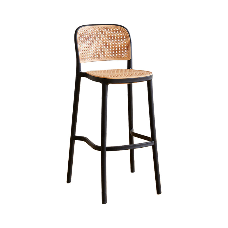 Contemporary Square Bar and Counter Stool Rattan Stool with 4 Legs Clearhalo 'Bar Furniture' 'Bar Stools' 'bar_stools' 'Furniture' 'furniture_bar_stools' 'Kitchen & Dining Furniture' 4790927
