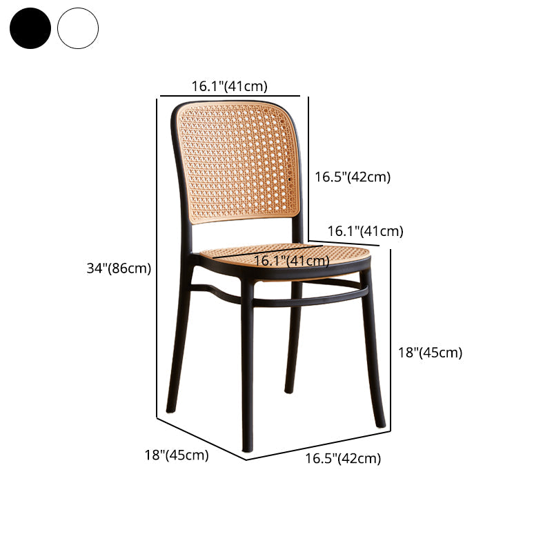 Contemporary Square Bar and Counter Stool Rattan Stool with 4 Legs Clearhalo 'Bar Furniture' 'Bar Stools' 'bar_stools' 'Furniture' 'furniture_bar_stools' 'Kitchen & Dining Furniture' 4790941