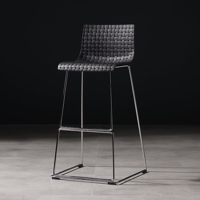 Industrial Bar-stool Plastic Counter Bar Stool for Kitchen Bar with Metal Legs Black 1 Piece Clearhalo 'Bar Furniture' 'Bar Stools' 'bar_stools' 'furn' 'furn_bar_stools' 'Furniture' 'furniture_bar_stools' 'Kitchen & Dining Furniture' 4790954