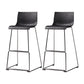 Industrial Bar-stool Plastic Counter Bar Stool for Kitchen Bar with Metal Legs Black 2 Piece Set Clearhalo 'Bar Furniture' 'Bar Stools' 'bar_stools' 'furn' 'furn_bar_stools' 'Furniture' 'furniture_bar_stools' 'Kitchen & Dining Furniture' 4790955