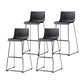 Industrial Bar-stool Plastic Counter Bar Stool for Kitchen Bar with Metal Legs Black 4 Piece Set Clearhalo 'Bar Furniture' 'Bar Stools' 'bar_stools' 'furn' 'furn_bar_stools' 'Furniture' 'furniture_bar_stools' 'Kitchen & Dining Furniture' 4790958