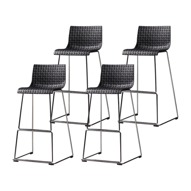 Industrial Bar-stool Plastic Counter Bar Stool for Kitchen Bar with Metal Legs Black 4 Piece Set Clearhalo 'Bar Furniture' 'Bar Stools' 'bar_stools' 'furn' 'furn_bar_stools' 'Furniture' 'furniture_bar_stools' 'Kitchen & Dining Furniture' 4790958