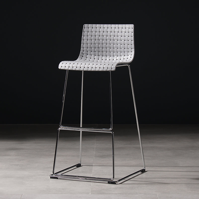 Industrial Bar-stool Plastic Counter Bar Stool for Kitchen Bar with Metal Legs Grey 1 Piece Clearhalo 'Bar Furniture' 'Bar Stools' 'bar_stools' 'furn' 'furn_bar_stools' 'Furniture' 'furniture_bar_stools' 'Kitchen & Dining Furniture' 4790960
