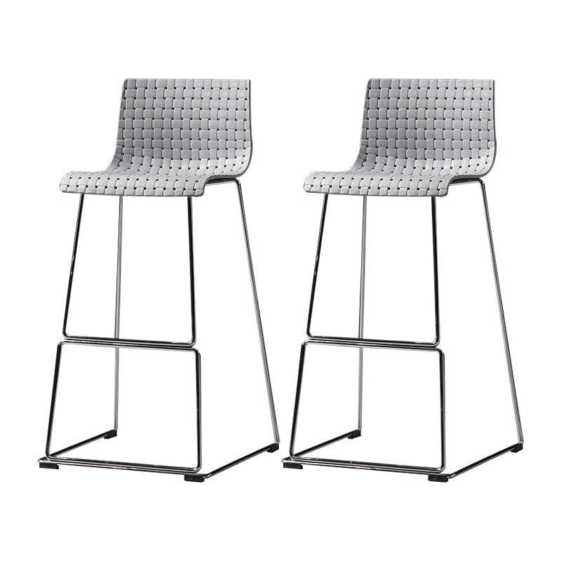 Industrial Bar-stool Plastic Counter Bar Stool for Kitchen Bar with Metal Legs Grey 2 Piece Set Clearhalo 'Bar Furniture' 'Bar Stools' 'bar_stools' 'furn' 'furn_bar_stools' 'Furniture' 'furniture_bar_stools' 'Kitchen & Dining Furniture' 4790962