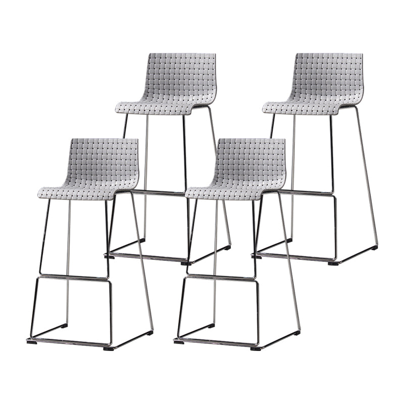 Industrial Bar-stool Plastic Counter Bar Stool for Kitchen Bar with Metal Legs Grey 4 Piece Set Clearhalo 'Bar Furniture' 'Bar Stools' 'bar_stools' 'furn' 'furn_bar_stools' 'Furniture' 'furniture_bar_stools' 'Kitchen & Dining Furniture' 4790964