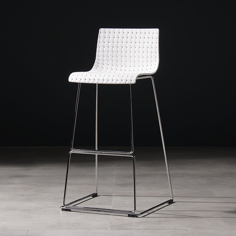 Industrial Bar-stool Plastic Counter Bar Stool for Kitchen Bar with Metal Legs White 1 Piece Clearhalo 'Bar Furniture' 'Bar Stools' 'bar_stools' 'furn' 'furn_bar_stools' 'Furniture' 'furniture_bar_stools' 'Kitchen & Dining Furniture' 4790965