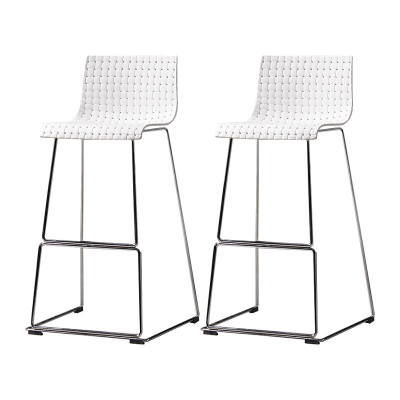 Industrial Bar-stool Plastic Counter Bar Stool for Kitchen Bar with Metal Legs White 2 Piece Set Clearhalo 'Bar Furniture' 'Bar Stools' 'bar_stools' 'furn' 'furn_bar_stools' 'Furniture' 'furniture_bar_stools' 'Kitchen & Dining Furniture' 4790967