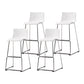 Industrial Bar-stool Plastic Counter Bar Stool for Kitchen Bar with Metal Legs White 4 Piece Set Clearhalo 'Bar Furniture' 'Bar Stools' 'bar_stools' 'furn' 'furn_bar_stools' 'Furniture' 'furniture_bar_stools' 'Kitchen & Dining Furniture' 4790969