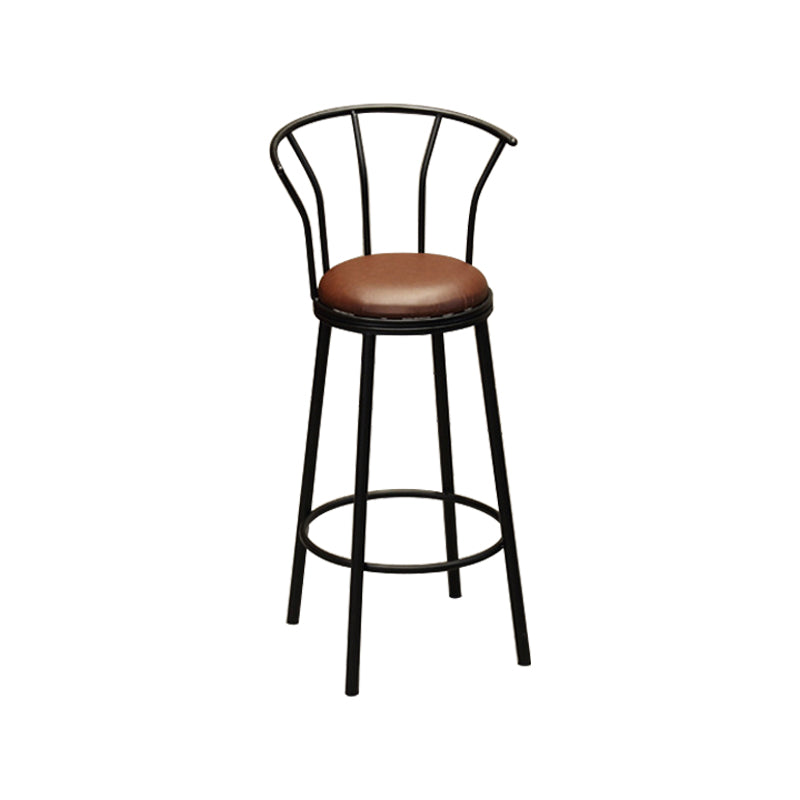 Industrial Bar and Counter Stool Brown Stool with Black Base Clearhalo 'Bar Furniture' 'Bar Stools' 'bar_stools' 'furn' 'furn_bar_stools' 'Furniture' 'furniture_bar_stools' 'Kitchen & Dining Furniture' 4790979