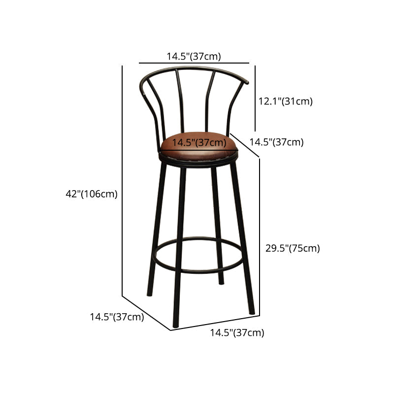 Industrial Bar and Counter Stool Brown Stool with Black Base Clearhalo 'Bar Furniture' 'Bar Stools' 'bar_stools' 'furn' 'furn_bar_stools' 'Furniture' 'furniture_bar_stools' 'Kitchen & Dining Furniture' 4790987