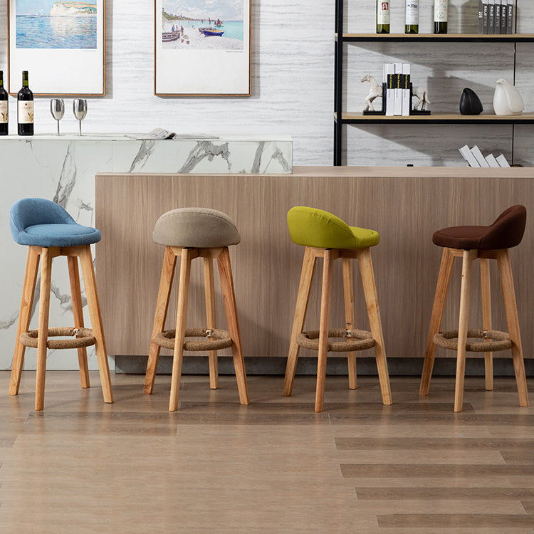 Scandinavian Wood Kitchen Dining Room Armless Stool Low Back Bar Stool Clearhalo 'Bar Furniture' 'Bar Stools' 'bar_stools' 'Furniture' 'furniture_bar_stools' 'Kitchen & Dining Furniture' 4791006
