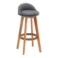 Scandinavian Wood Kitchen Dining Room Armless Stool Low Back Bar Stool Grey 1 Piece Clearhalo 'Bar Furniture' 'Bar Stools' 'bar_stools' 'Furniture' 'furniture_bar_stools' 'Kitchen & Dining Furniture' 4791007
