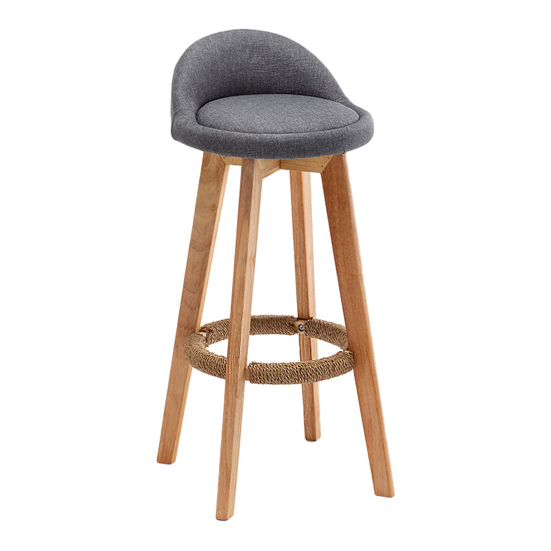 Scandinavian Wood Kitchen Dining Room Armless Stool Low Back Bar Stool Grey 1 Piece Clearhalo 'Bar Furniture' 'Bar Stools' 'bar_stools' 'Furniture' 'furniture_bar_stools' 'Kitchen & Dining Furniture' 4791007