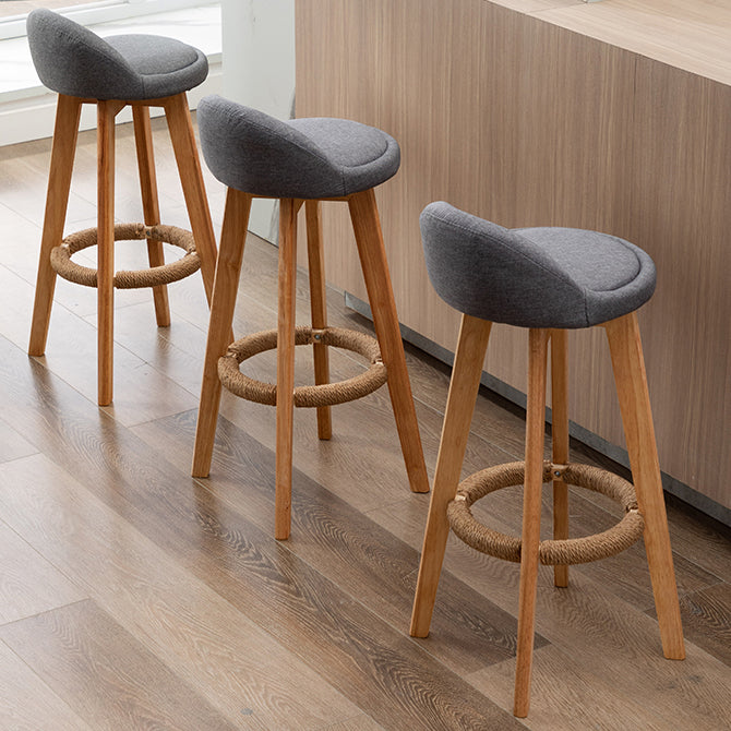 Scandinavian Wood Kitchen Dining Room Armless Stool Low Back Bar Stool Clearhalo 'Bar Furniture' 'Bar Stools' 'bar_stools' 'Furniture' 'furniture_bar_stools' 'Kitchen & Dining Furniture' 4791009