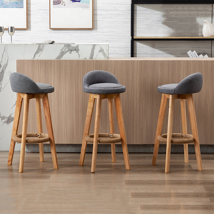 Scandinavian Wood Kitchen Dining Room Armless Stool Low Back Bar Stool Clearhalo 'Bar Furniture' 'Bar Stools' 'bar_stools' 'Furniture' 'furniture_bar_stools' 'Kitchen & Dining Furniture' 4791011