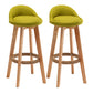 Scandinavian Wood Kitchen Dining Room Armless Stool Low Back Bar Stool Lake Green Set of 2 Clearhalo 'Bar Furniture' 'Bar Stools' 'bar_stools' 'Furniture' 'furniture_bar_stools' 'Kitchen & Dining Furniture' 4791013