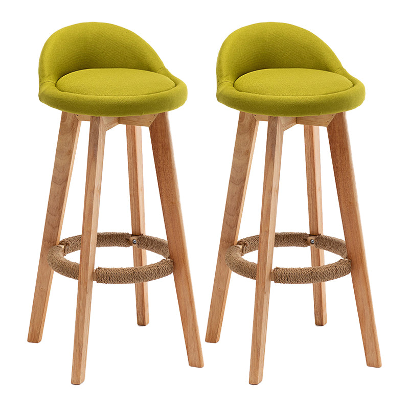 Scandinavian Wood Kitchen Dining Room Armless Stool Low Back Bar Stool Lake Green Set of 2 Clearhalo 'Bar Furniture' 'Bar Stools' 'bar_stools' 'Furniture' 'furniture_bar_stools' 'Kitchen & Dining Furniture' 4791013