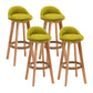 Scandinavian Wood Kitchen Dining Room Armless Stool Low Back Bar Stool Lake Green Set of 4 Clearhalo 'Bar Furniture' 'Bar Stools' 'bar_stools' 'Furniture' 'furniture_bar_stools' 'Kitchen & Dining Furniture' 4791014