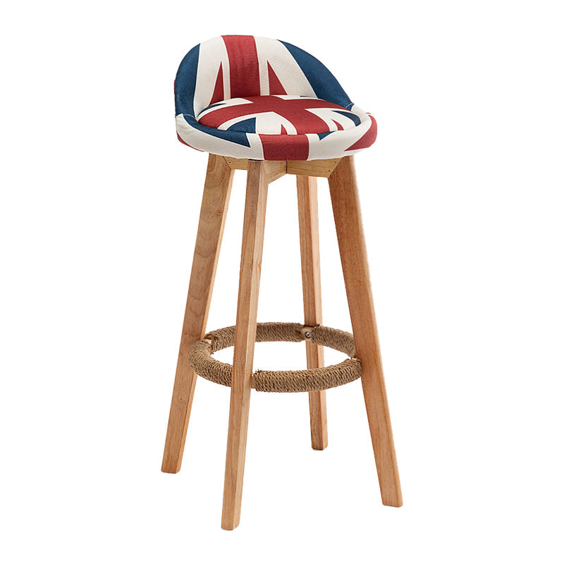 Scandinavian Wood Kitchen Dining Room Armless Stool Low Back Bar Stool Beige 1 Piece Clearhalo 'Bar Furniture' 'Bar Stools' 'bar_stools' 'Furniture' 'furniture_bar_stools' 'Kitchen & Dining Furniture' 4791015