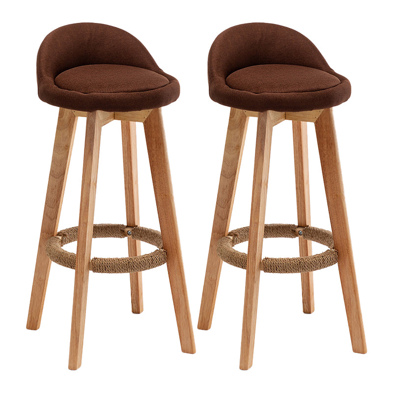 Scandinavian Wood Kitchen Dining Room Armless Stool Low Back Bar Stool Coffee Set of 2 Clearhalo 'Bar Furniture' 'Bar Stools' 'bar_stools' 'Furniture' 'furniture_bar_stools' 'Kitchen & Dining Furniture' 4791019