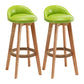 Scandinavian Wood Kitchen Dining Room Armless Stool Low Back Bar Stool Green Set of 2 Clearhalo 'Bar Furniture' 'Bar Stools' 'bar_stools' 'Furniture' 'furniture_bar_stools' 'Kitchen & Dining Furniture' 4791022