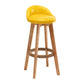 Scandinavian Wood Kitchen Dining Room Armless Stool Low Back Bar Stool Yellow 1 Piece Clearhalo 'Bar Furniture' 'Bar Stools' 'bar_stools' 'Furniture' 'furniture_bar_stools' 'Kitchen & Dining Furniture' 4791024