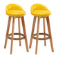 Scandinavian Wood Kitchen Dining Room Armless Stool Low Back Bar Stool Yellow Set of 2 Clearhalo 'Bar Furniture' 'Bar Stools' 'bar_stools' 'Furniture' 'furniture_bar_stools' 'Kitchen & Dining Furniture' 4791025