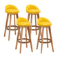 Scandinavian Wood Kitchen Dining Room Armless Stool Low Back Bar Stool Yellow Set of 4 Clearhalo 'Bar Furniture' 'Bar Stools' 'bar_stools' 'Furniture' 'furniture_bar_stools' 'Kitchen & Dining Furniture' 4791026