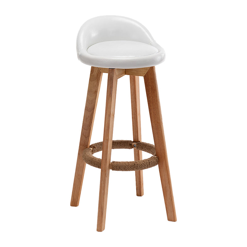 Scandinavian Wood Kitchen Dining Room Armless Stool Low Back Bar Stool White 1 Piece Clearhalo 'Bar Furniture' 'Bar Stools' 'bar_stools' 'Furniture' 'furniture_bar_stools' 'Kitchen & Dining Furniture' 4791027