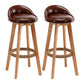 Scandinavian Wood Kitchen Dining Room Armless Stool Low Back Bar Stool Dark Coffee Set of 2 Clearhalo 'Bar Furniture' 'Bar Stools' 'bar_stools' 'Furniture' 'furniture_bar_stools' 'Kitchen & Dining Furniture' 4791031