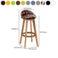 Scandinavian Wood Kitchen Dining Room Armless Stool Low Back Bar Stool Clearhalo 'Bar Furniture' 'Bar Stools' 'bar_stools' 'Furniture' 'furniture_bar_stools' 'Kitchen & Dining Furniture' 4791033