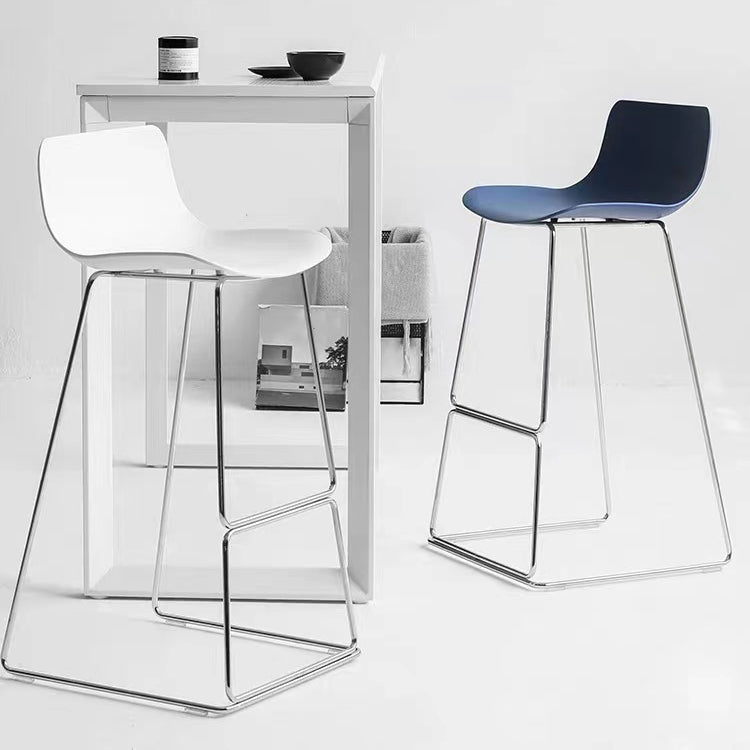 Nordic Bar-stool Plastic Counter Bar Stool for Kitchen Bar with Metal Legs Clearhalo 'Bar Furniture' 'Bar Stools' 'bar_stools' 'furn' 'furn_bar_stools' 'Furniture' 'furniture_bar_stools' 'Kitchen & Dining Furniture' 4791034