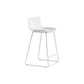Nordic Bar-stool Plastic Counter Bar Stool for Kitchen Bar with Metal Legs White 1 Piece Counter Stool (24"H) Clearhalo 'Bar Furniture' 'Bar Stools' 'bar_stools' 'furn' 'furn_bar_stools' 'Furniture' 'furniture_bar_stools' 'Kitchen & Dining Furniture' 4791035