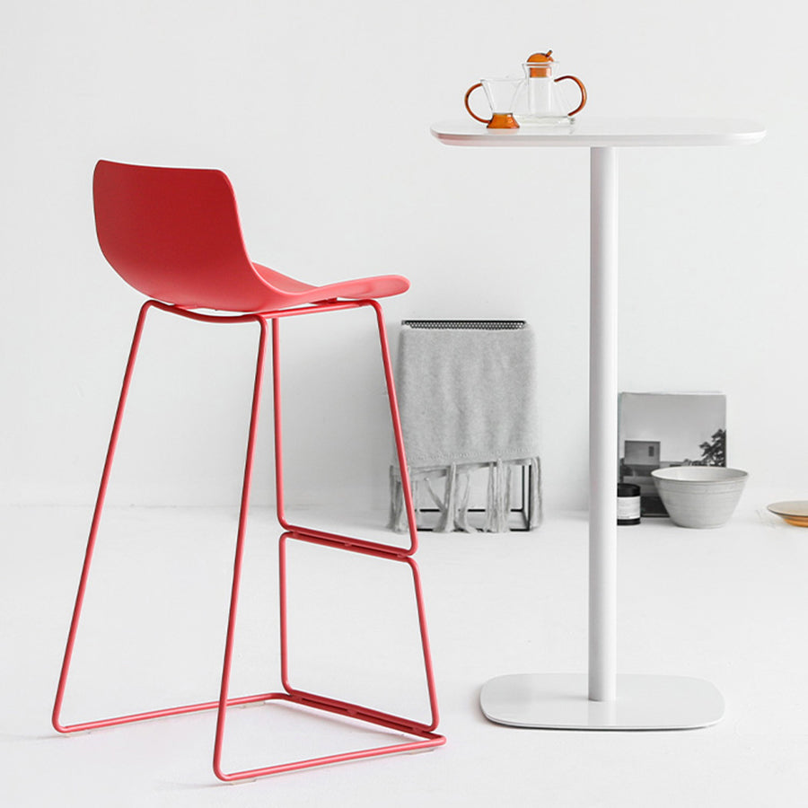 Nordic Bar-stool Plastic Counter Bar Stool for Kitchen Bar with Metal Legs Clearhalo 'Bar Furniture' 'Bar Stools' 'bar_stools' 'furn' 'furn_bar_stools' 'Furniture' 'furniture_bar_stools' 'Kitchen & Dining Furniture' 4791036