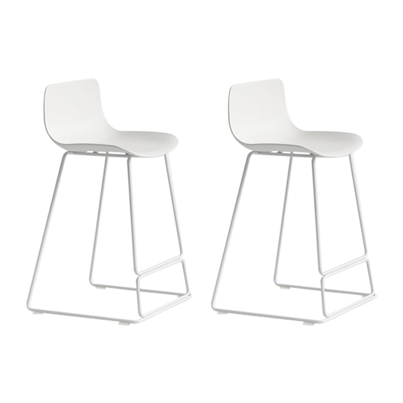Nordic Bar-stool Plastic Counter Bar Stool for Kitchen Bar with Metal Legs White 2 Piece Set Counter Stool (24"H) Clearhalo 'Bar Furniture' 'Bar Stools' 'bar_stools' 'furn' 'furn_bar_stools' 'Furniture' 'furniture_bar_stools' 'Kitchen & Dining Furniture' 4791037