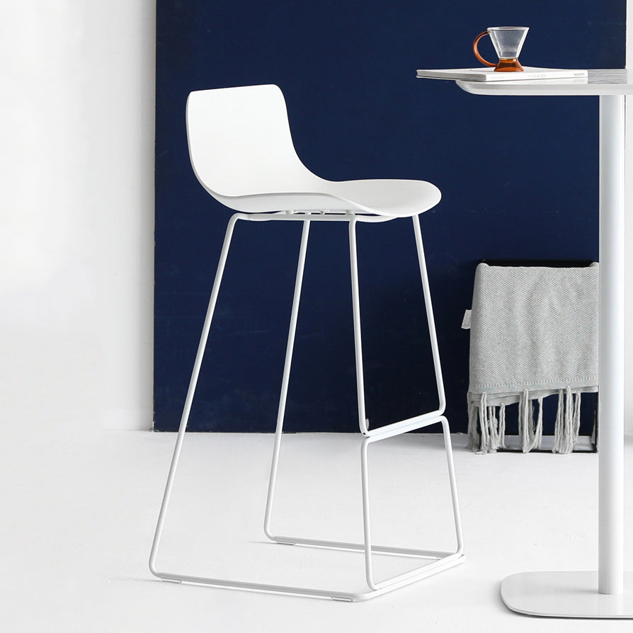 Nordic Bar-stool Plastic Counter Bar Stool for Kitchen Bar with Metal Legs Clearhalo 'Bar Furniture' 'Bar Stools' 'bar_stools' 'furn' 'furn_bar_stools' 'Furniture' 'furniture_bar_stools' 'Kitchen & Dining Furniture' 4791038