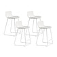 Nordic Bar-stool Plastic Counter Bar Stool for Kitchen Bar with Metal Legs White 4 Piece Set Counter Stool (24"H) Clearhalo 'Bar Furniture' 'Bar Stools' 'bar_stools' 'furn' 'furn_bar_stools' 'Furniture' 'furniture_bar_stools' 'Kitchen & Dining Furniture' 4791039