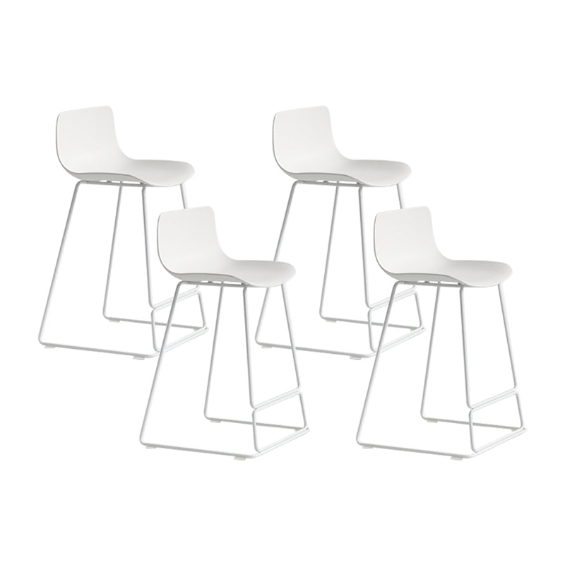 Nordic Bar-stool Plastic Counter Bar Stool for Kitchen Bar with Metal Legs White 4 Piece Set Counter Stool (24"H) Clearhalo 'Bar Furniture' 'Bar Stools' 'bar_stools' 'furn' 'furn_bar_stools' 'Furniture' 'furniture_bar_stools' 'Kitchen & Dining Furniture' 4791039